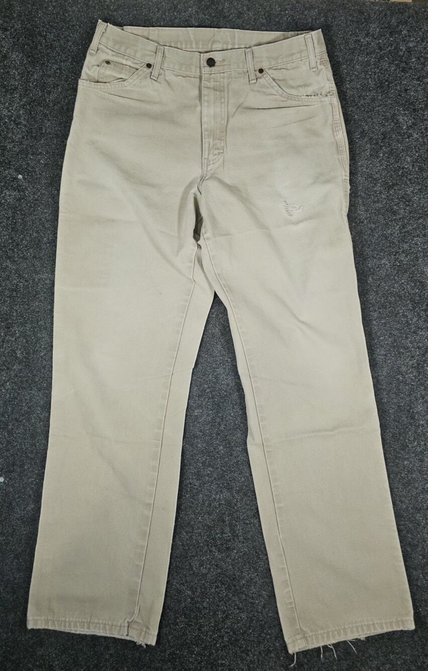Dickies Canvas Carpenter Jeans Mens 34x34 Distressed Faded Workwear Grunge